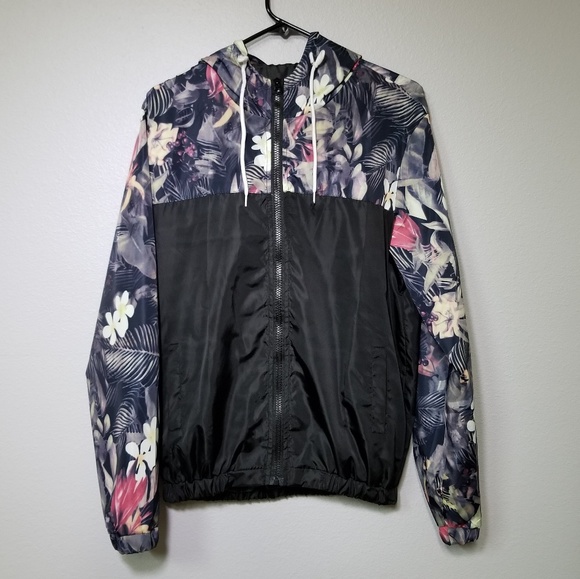 floral windbreaker jacket